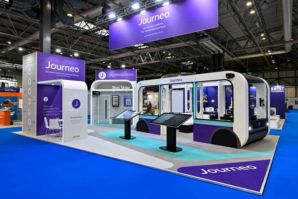 Journeo exhibition stand designed and built by T2 Display